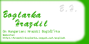 boglarka hrazdil business card